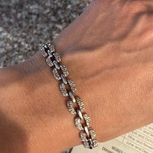 Diamond & sterling silver tennis bracelet